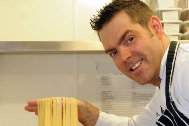 NELSON  08-04-16
Head chef Mark Taft, running the Perfect Pasta course, held at the catering department at Nelson and Colne College.